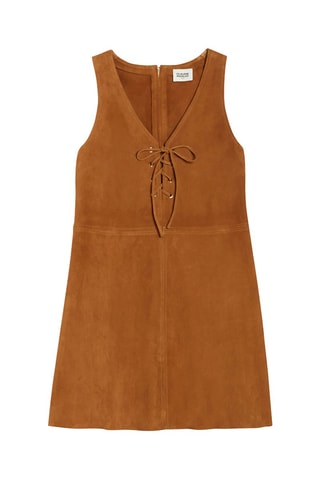 Robe courte en nubuck - Camel