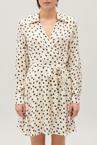 Robe courte portefeuille - Beige