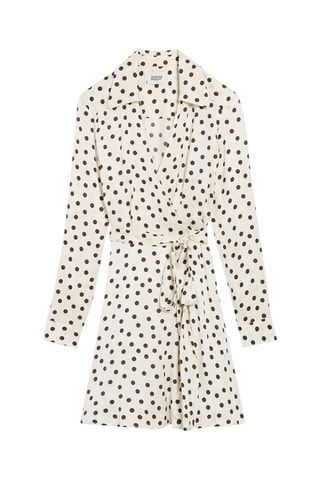 Robe courte portefeuille - Beige