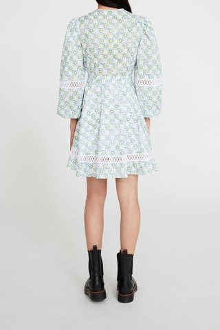 Robe patineuse - Blanc et vert clair