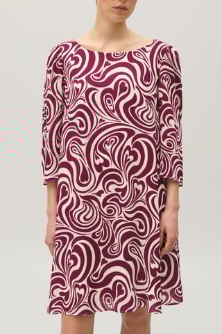 Robe trapèze - Ecru et fuchsia