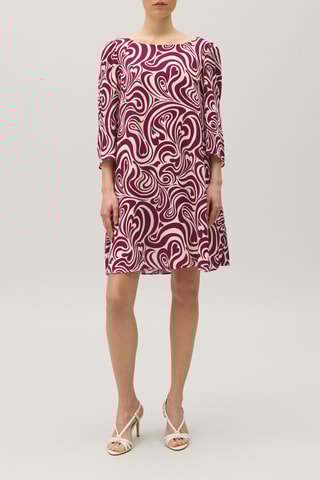 Robe trapèze - Ecru et fuchsia