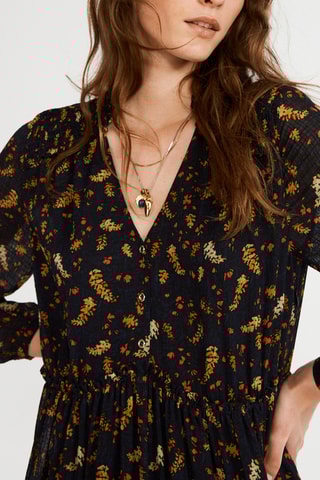 Robe longue - Noir et moutarde