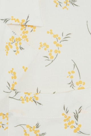 Chemisier en lin - Blanc et jaune