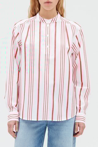 Blouse droite - Blanc et rose
