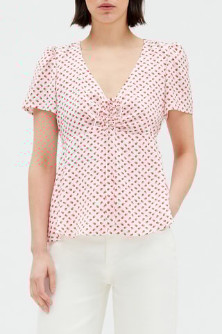 Blouse - Blanc et rouge