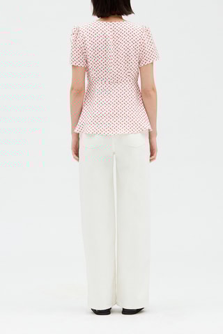 Blouse - Blanc et rouge
