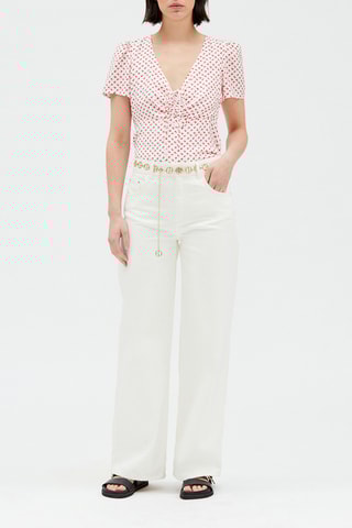 Blouse - Blanc et rouge