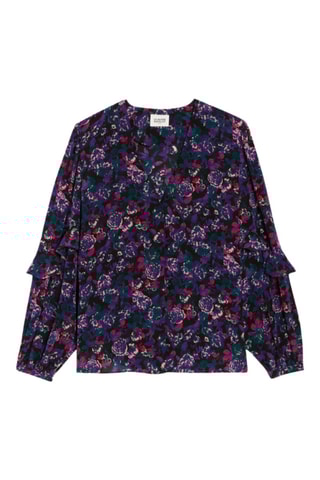 Blouse en soie - Noir et violet