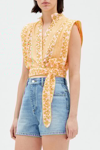 Blouse - Orange et blanc