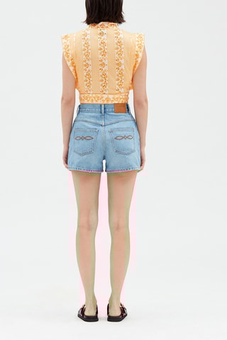 Blouse - Orange et blanc
