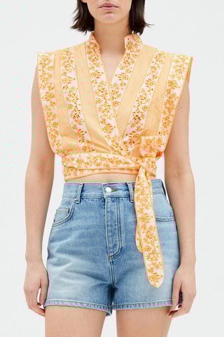 Blouse - Orange et blanc