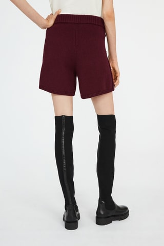 Short taille haute en laine - Bordeaux