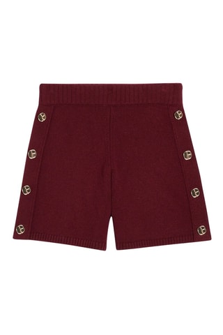 Short taille haute en laine - Bordeaux