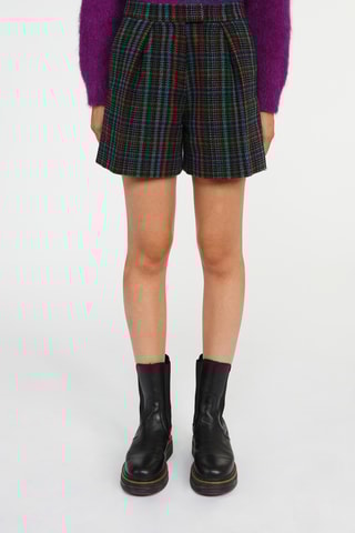 Short en laine taille haute - Noir