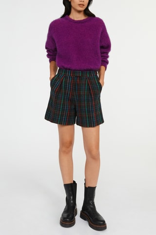 Short en laine taille haute - Noir