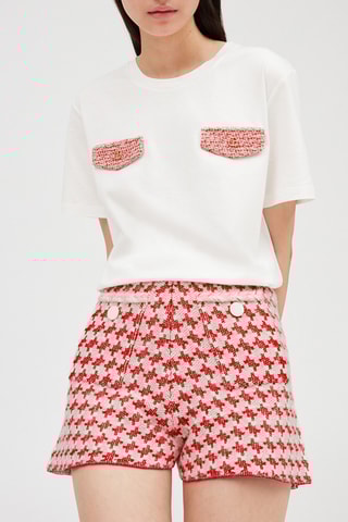 Short en maille - Rouge et rose