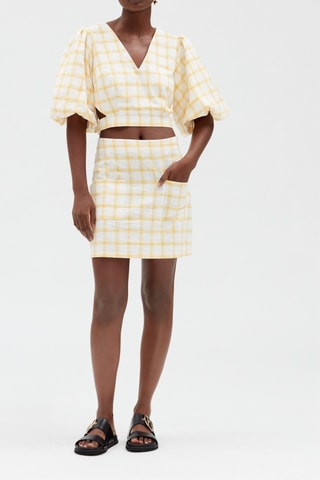 Jupe droite taille haute - Blanc