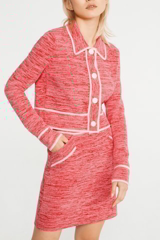 Jupe droite taille haute - Saumon
