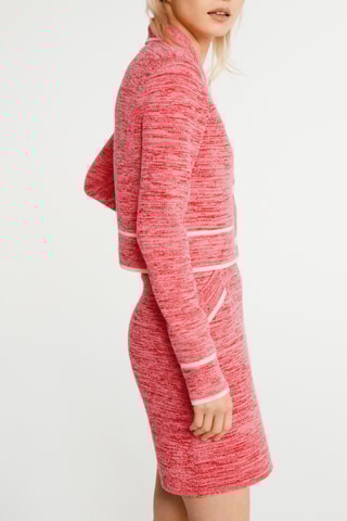 Jupe droite taille haute - Saumon