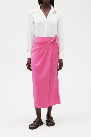Jupe portefeuille taille haute - Rose