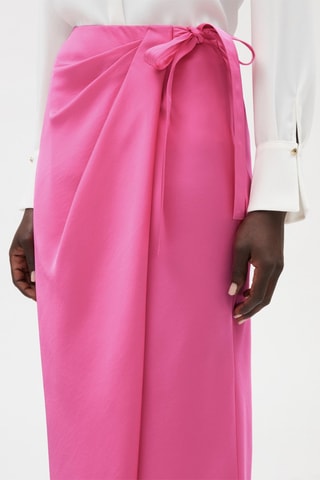Jupe portefeuille taille haute - Rose