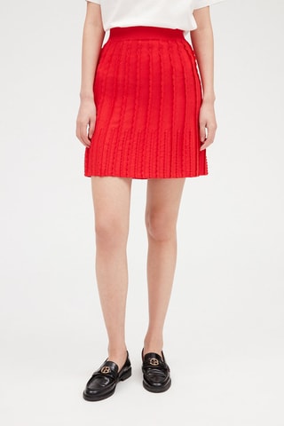 Jupe courte en maille - Rouge