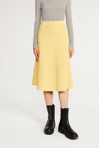 Jupe midi taille haute - Jaune