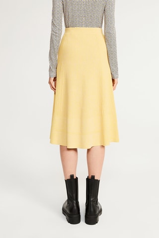 Jupe midi taille haute - Jaune
