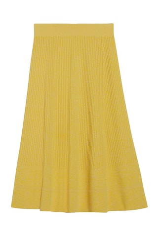Jupe midi taille haute - Jaune