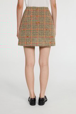 Jupe droite taille haute - Beige et noir