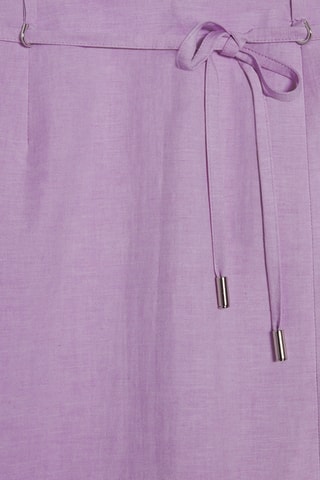 Jupe midi en lin taille haute - Lilas