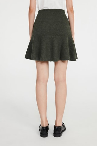 Jupe patineuse en laine - Kaki