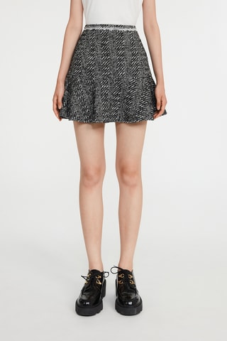 Jupe patineuse taille haute - Noir et blanc