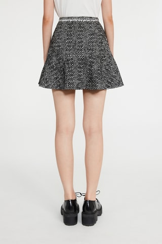 Jupe patineuse taille haute - Noir et blanc