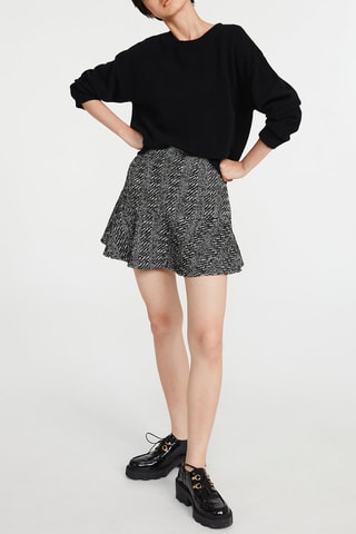 Jupe patineuse taille haute - Noir et blanc