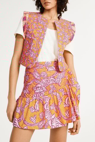 Jupe patineuse - Rose et orange