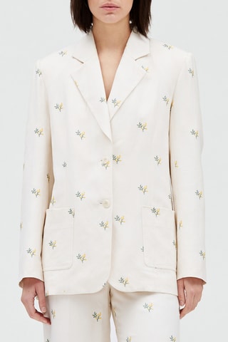 Blazer en lin mélangé - Ecru