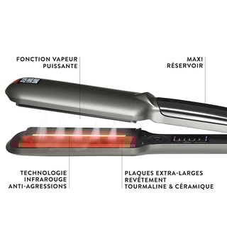 Lisseur vapeur & technologie infrarouge - Steam Protect - Noir