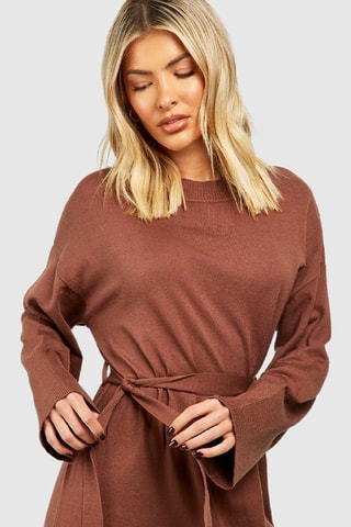 Robe midi - Marron