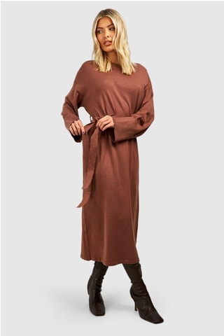 Robe midi - Marron