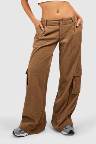Pantalon cargo en velours - Camel