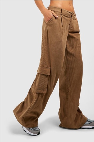 Pantalon cargo en velours - Camel