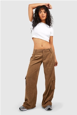 Pantalon cargo en velours - Camel