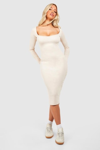 Robe midi - Beige