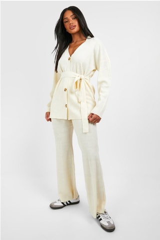 Gilet et pantalon wide legs - Écru