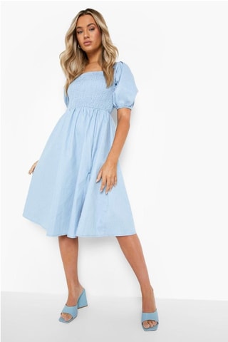 Robe midi - Bleu