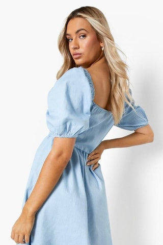 Robe midi - Bleu