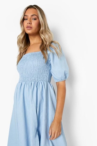 Robe midi - Bleu