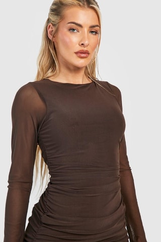 Robe fourreau - Marron